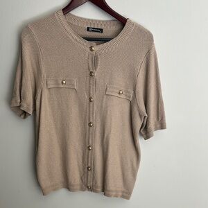 Pretty Garden short sleeve sweater Lady jacket. Size M